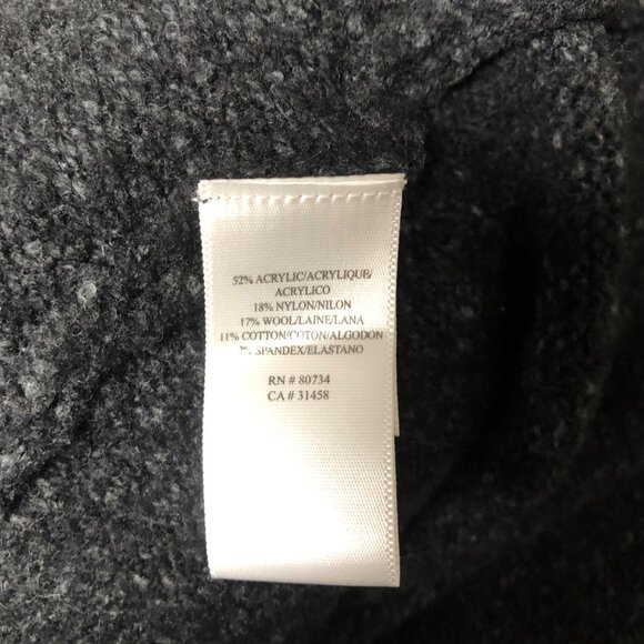 BCBGMaxAzria Long Knit Cardigan Womens Size Medium Charcoal Open Front Sweater - Picture 6 of 9